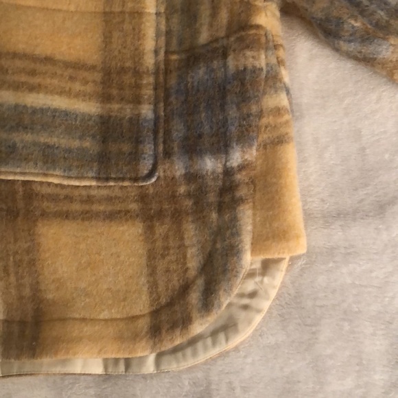 NWT wool-blend, half-zip, boxy hoodie plaid pullover with chest pocket from Zara - Picture 7 of 14